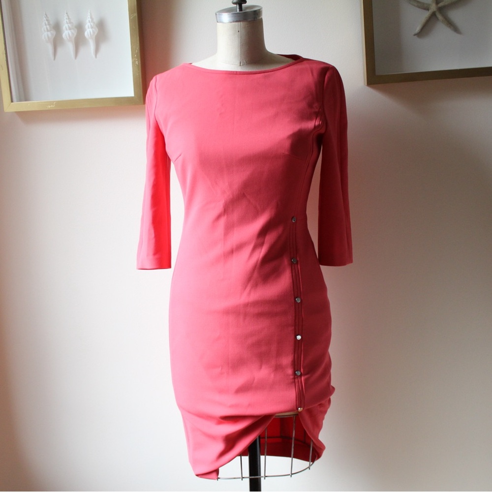 BOSS Hugo Boss Coral Pink Dress Size 4 Petite